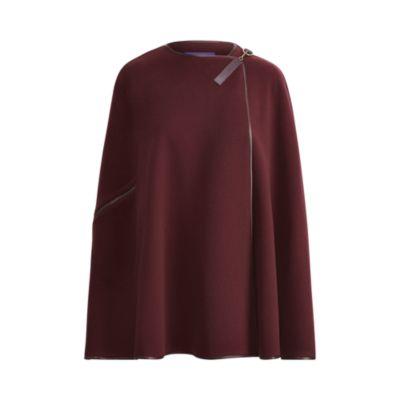 Ralph Lauren Winsor Wool-cashmere Cape Burgundy