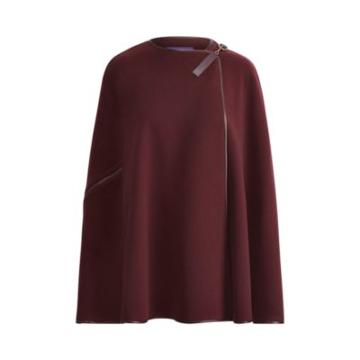 Ralph Lauren Winsor Wool-cashmere Cape Burgundy