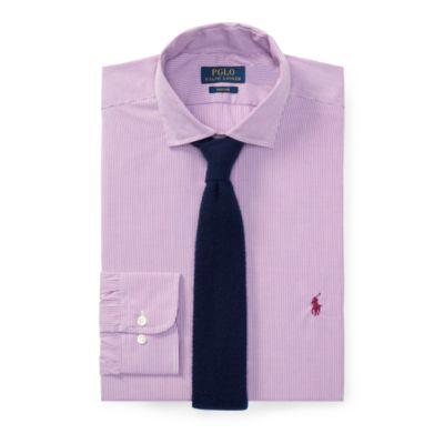 Ralph Lauren Classic Fit Easy Care Shirt Purple/white