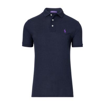 Ralph Lauren Custom Fit Piqu Polo Shirt Classic Chairman Navy