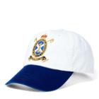 Polo Ralph Lauren Crest Chino Sports Cap White W/ Holiday Navy