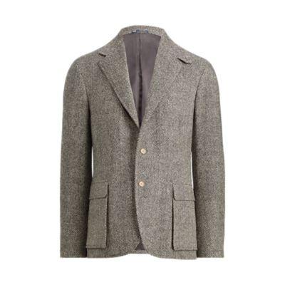 Ralph Lauren Polo Herringbone Suit Jacket Black And Cream