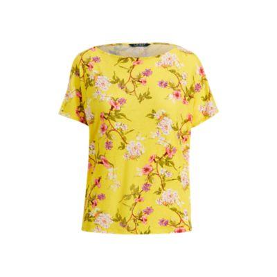 Ralph Lauren Floral Linen-blend Top Yellow Multi