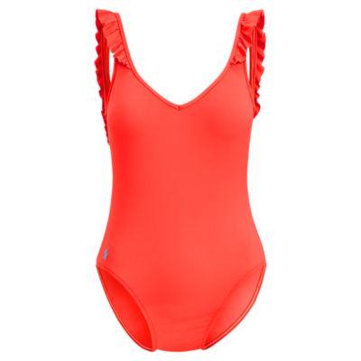 Ralph Lauren Ruffled Open-back One-piece Guava
