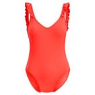 Ralph Lauren Ruffled Open-back One-piece Guava