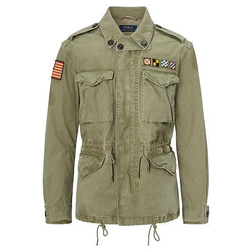 Polo Ralph Lauren Cotton Canvas Military Jacket Mountain Green