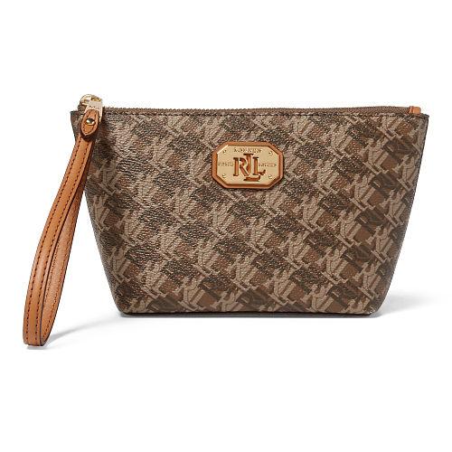 Ralph Lauren Lauren Dobson Cosmetic Wristlet Brown