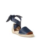 Ralph Lauren Joni Napa Leather Espadrille Navy