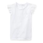 Ralph Lauren Eyelet Flutter-sleeve T-shirt White 3m