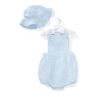 Ralph Lauren Linen Shortall & Hat Set Blue Heather 3m