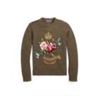 Ralph Lauren Embroidered Cashmere Sweater Loden Multi