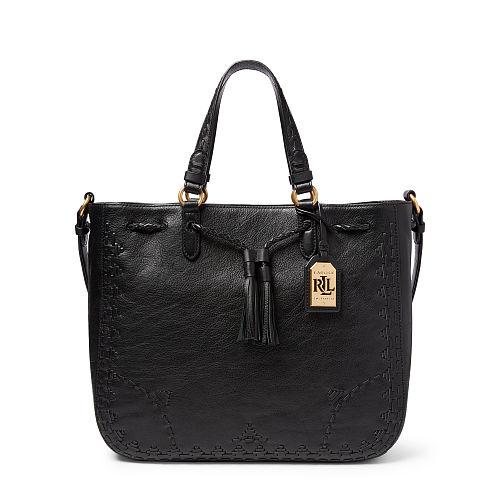 Ralph Lauren Lauren Ridley Leather Tote Black
