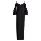 Ralph Lauren Jersey Cold-shoulder Gown Black