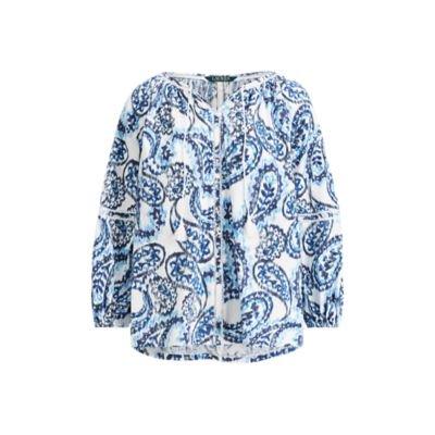 Ralph Lauren Crinkled Cotton Top Multi Xsp