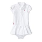 Ralph Lauren Embroidered Cotton Polo Dress White 3m