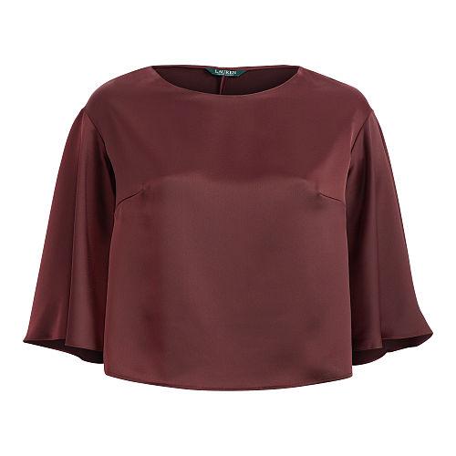 Ralph Lauren Lauren Woman Satin Flutter-sleeve Top