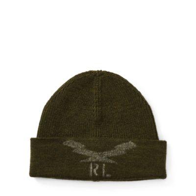 Ralph Lauren Lightening Bolt Wool Hat Loden/cream