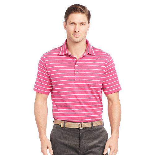 Ralph Lauren Polo Golf Striped Pima Lisle Polo Shirt Preppy Pink Heather/white