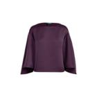 Ralph Lauren Satin Flutter-sleeve Blouse Dark Mulberry