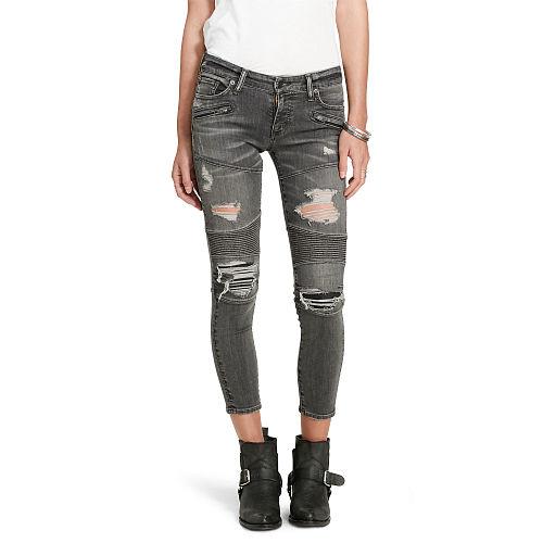 Ralph Lauren Denim & Supply D & S Morgan Crop Skinny Jean Hutton Moto