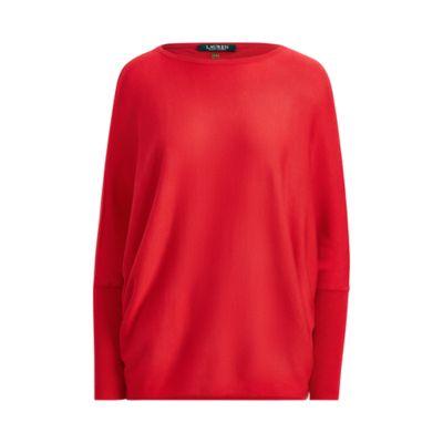 Ralph Lauren Silk-blend Dolman Sweater Lipstick Red