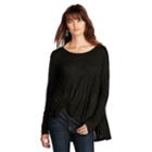 Ralph Lauren Denim & Supply Lace-trim Slub Jersey Top Polo Black