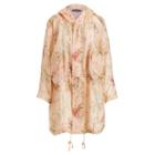 Ralph Lauren Floral Silk Garza Parka Apricot Multi