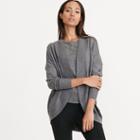 Ralph Lauren Lauren Petite Plaid Metallic Cardigan Platinum Heather