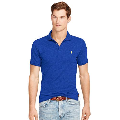 Polo Ralph Lauren Custom-fit Mesh Polo Shirt Sapphire Heather