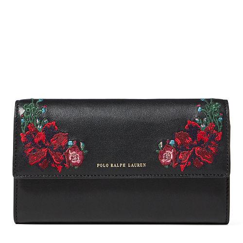 Polo Ralph Lauren Floral Leather Chain Wallet