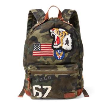Ralph Lauren Patchwork Camo Canvas Backpack Camo