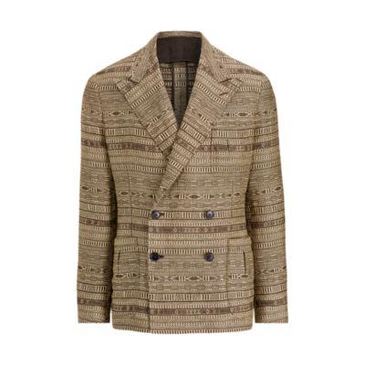 Ralph Lauren Linen Jacquard Sport Coat Brown And Tan