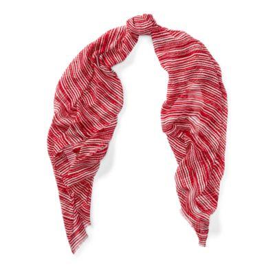 Ralph Lauren Striped Modal Scarf Lipstick Red