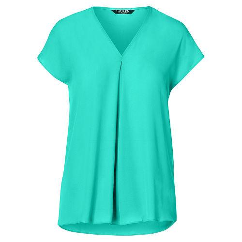 Ralph Lauren Lauren Georgette Short-sleeve Top Tropic Turquoise