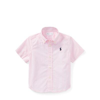 Ralph Lauren Gingham Stretch Cotton Shirt Pink Multi 6m