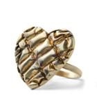 Ralph Lauren Textured Brass Heart Ring Gold