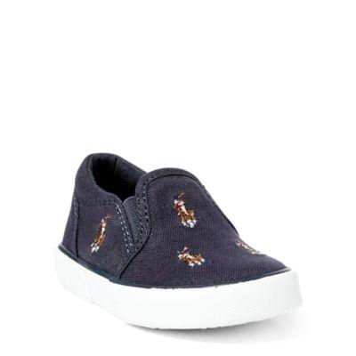 Ralph Lauren Bal Harbour Slip-on Sneaker Navy/multi Ponies