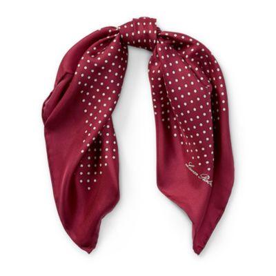 Ralph Lauren Farah Polka-dot Silk Scarf Red Sangria