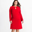 Ralph Lauren Lauren Woman Crepe A-line Dress Orient Red