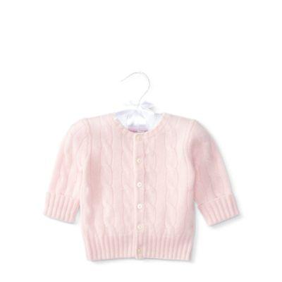 Ralph Lauren Cable-knit Cashmere Cardigan Morning Pink 12m