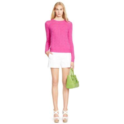 Ralph Lauren Cable-knit Cashmere Sweater Hibiscus