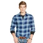 Polo Ralph Lauren Indigo Plaid Cotton Workshirt Navy/medium Blue
