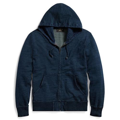 Ralph Lauren Rrl Indigo Cotton Hoodie