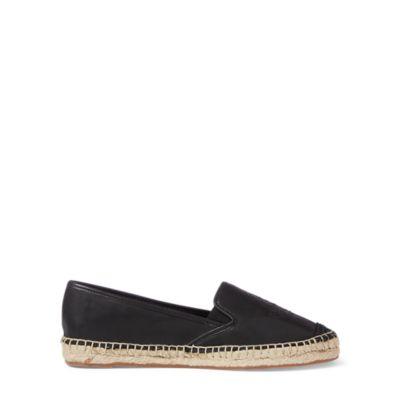 Ralph Lauren Destini Leather Espadrille Black
