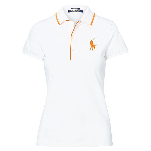 Ralph Lauren Golf Tailored Fit Golf Polo Shirt White/orange