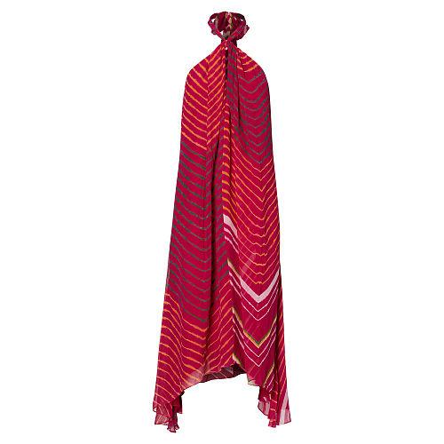 Polo Ralph Lauren Shibori-dyed Silk Halter Dress Aruba Pink Multi