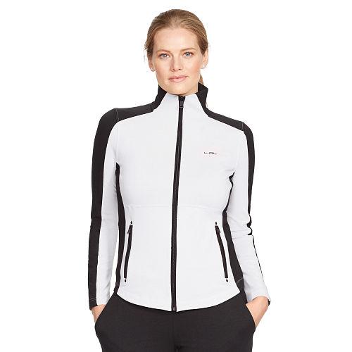 Ralph Lauren Lauren Woman Color-blocked Mockneck Jacket Black/white