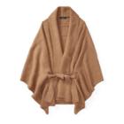 Ralph Lauren Belted Ribbed Poncho Camel