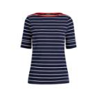 Ralph Lauren Striped Cotton Boatneck Top Navy/white