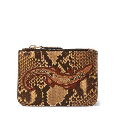 Ralph Lauren Python Mini Zip Pouch Rl Tan